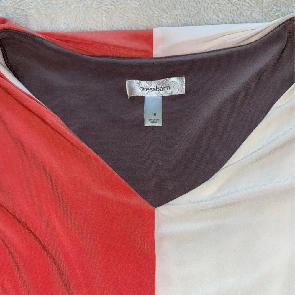 Dress Barn color block orange‎ brown and white dress - Picture 2 of 7